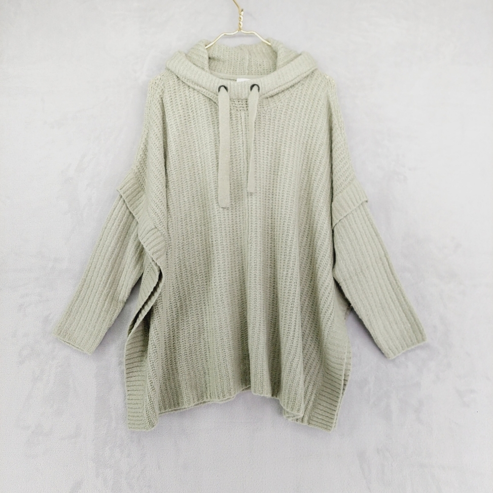 NEW BKE Sage Green Gray Textured Hooded Casual Sweater P5787